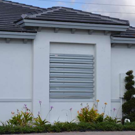 metal sutter panels over a home window