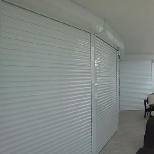 roll-up shutters on high rise apartment balcony